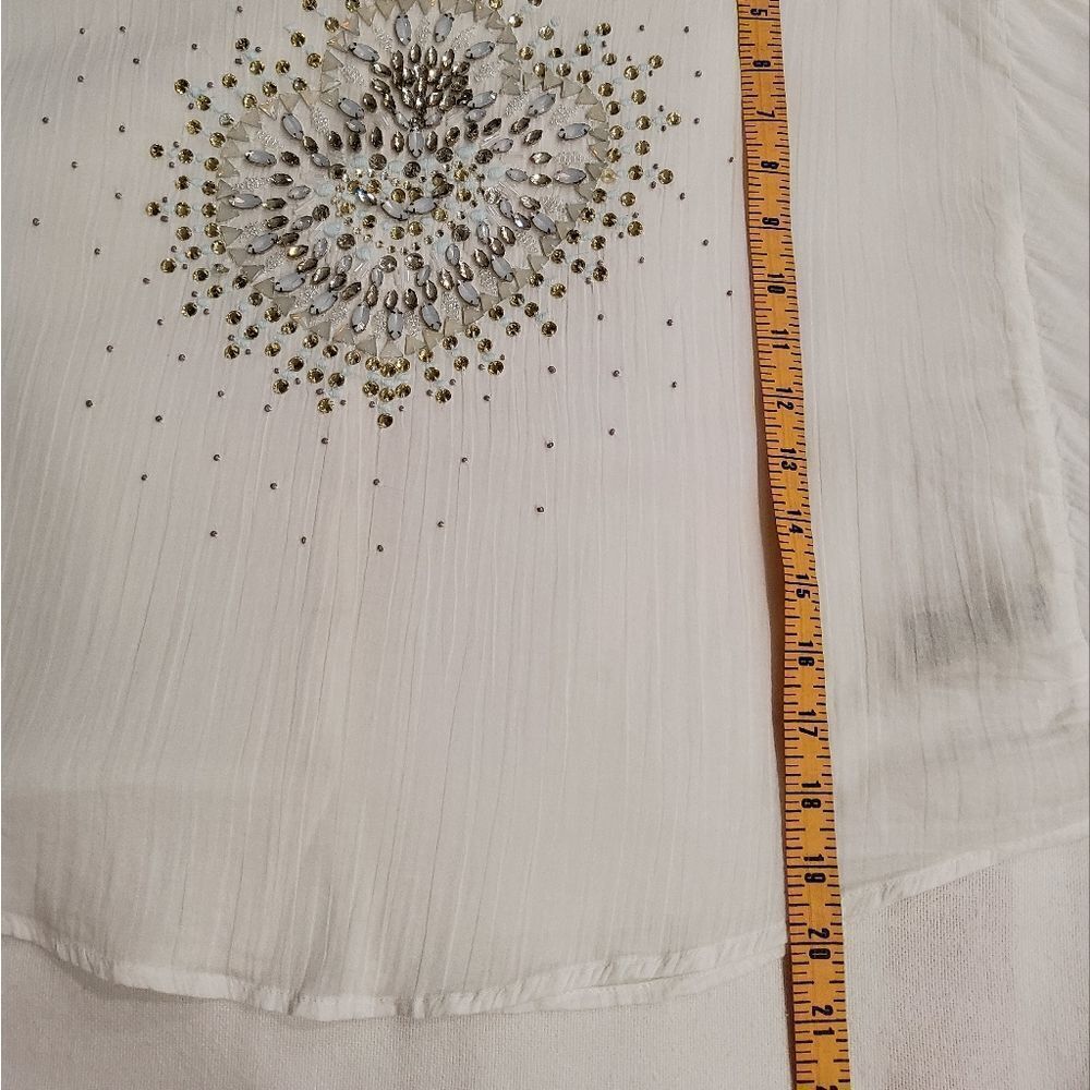 Free People Heart of Gold Embellished Beaded Blouse Size S - Picture 12 of 12